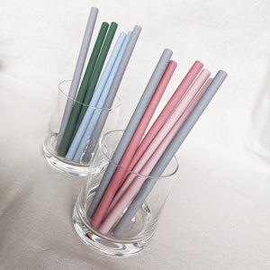 Silicone Straws - Pack of 6 (Blue Mix)